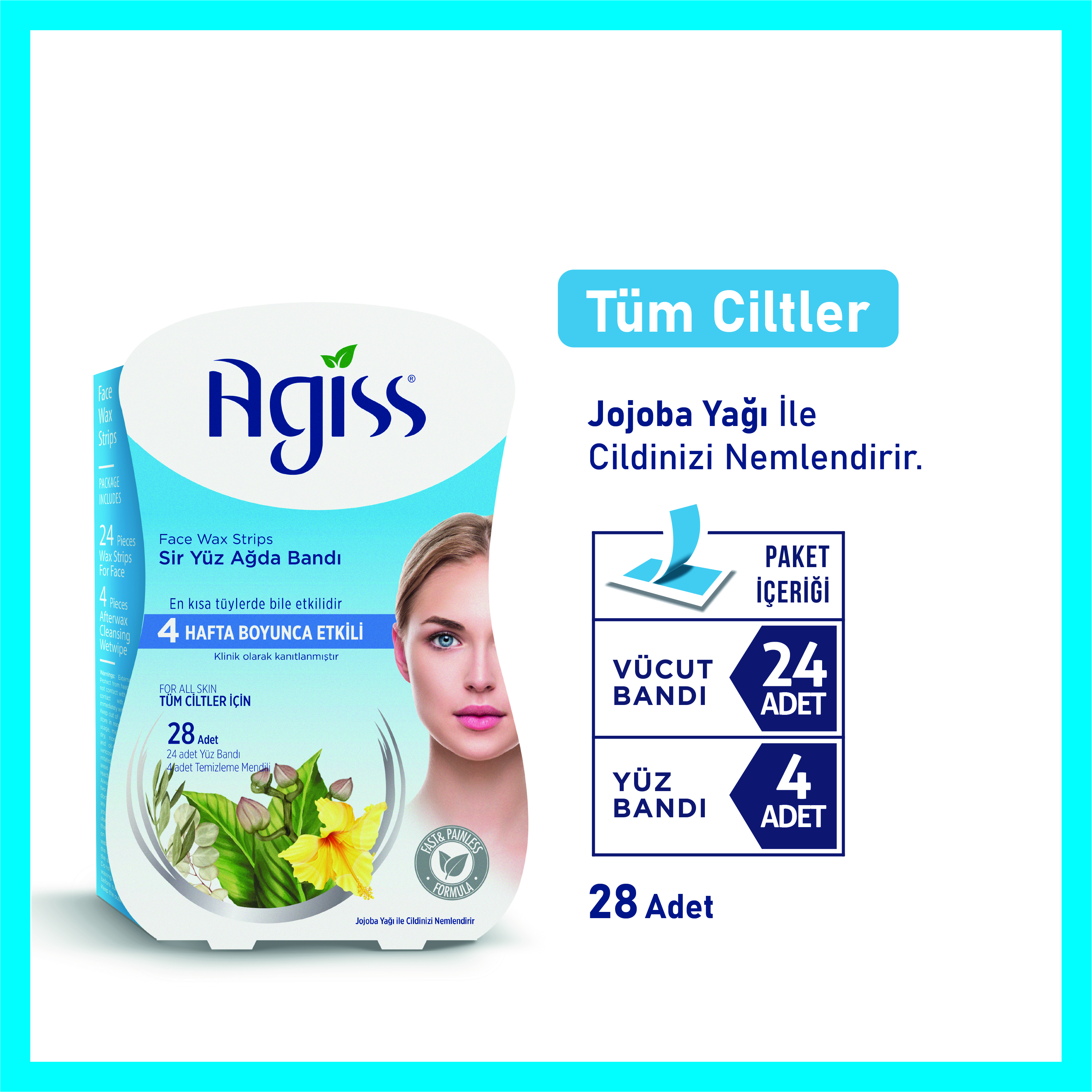 Agiss  Sir Ağda Bandı Yüz Bölgesi 28 ad. Tüm Ciltler görsel 2