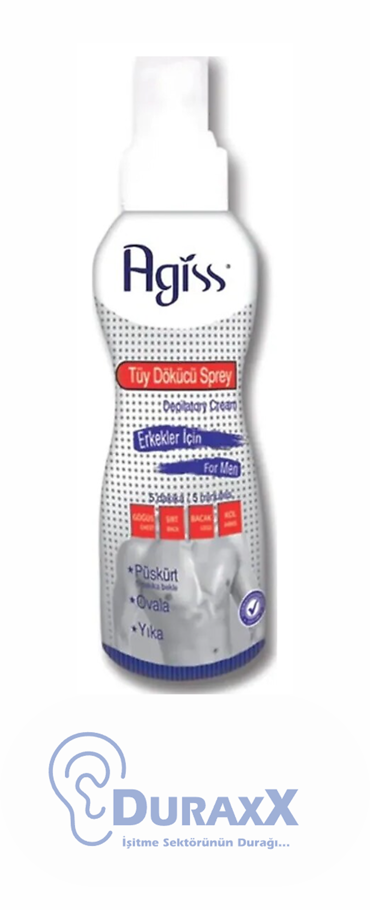 Agiss Tüy Dökücü Krem sprey (Gazsız ) (Erkek) 175 ml.