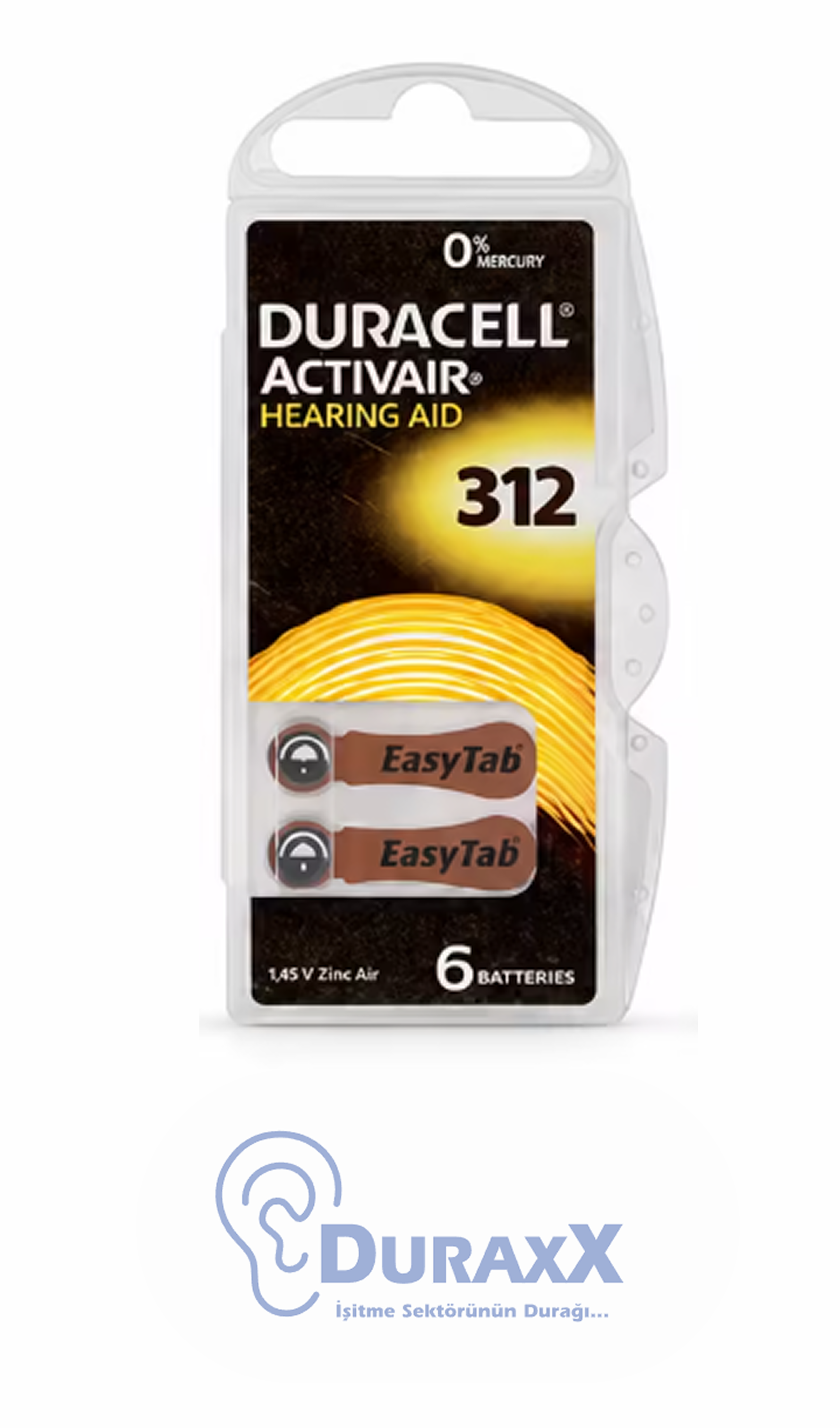 DURACELL 312 Activair İşitme Cihazı Pili (6'lı Paket)