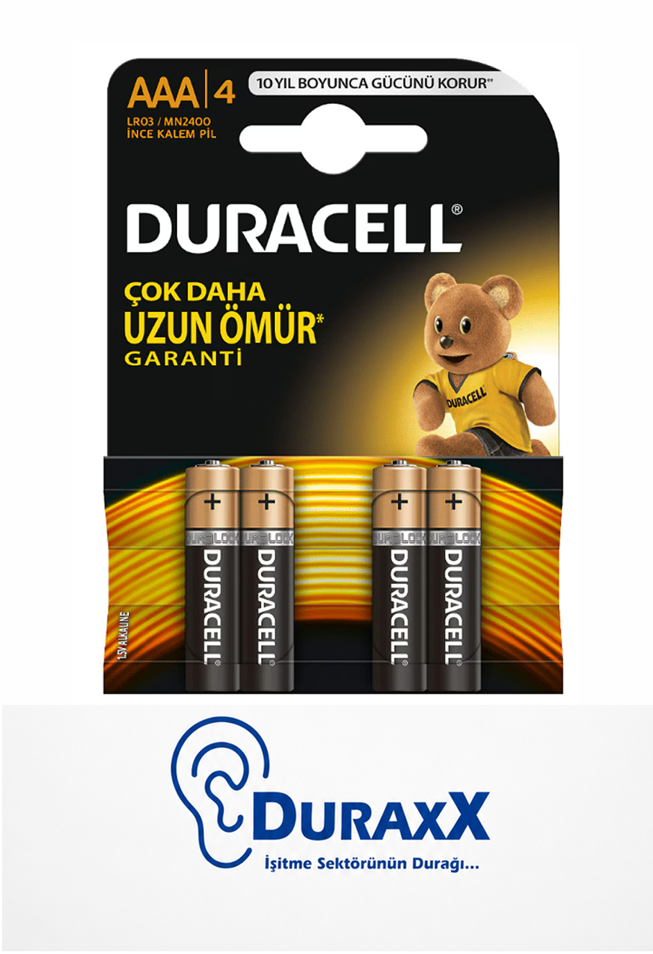 Duracell AAA Kartela İnce Kalem Pil 4'lü