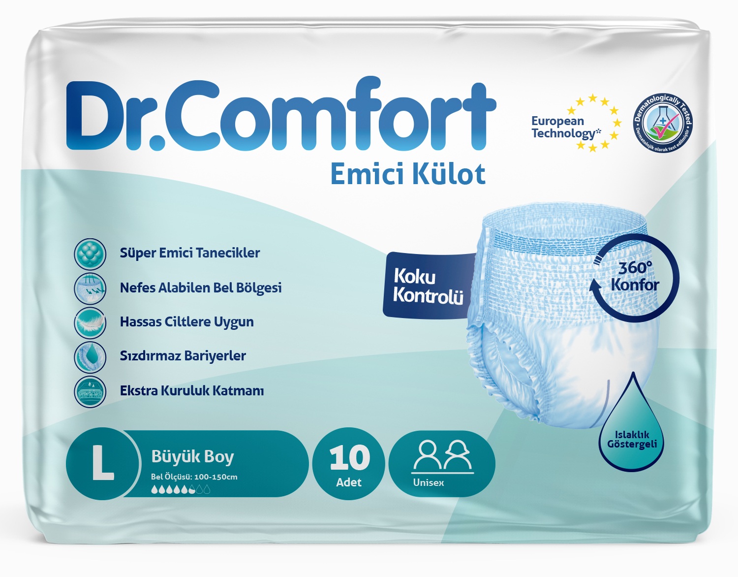 Dr. Comfort Emici Külot Large 10'lu