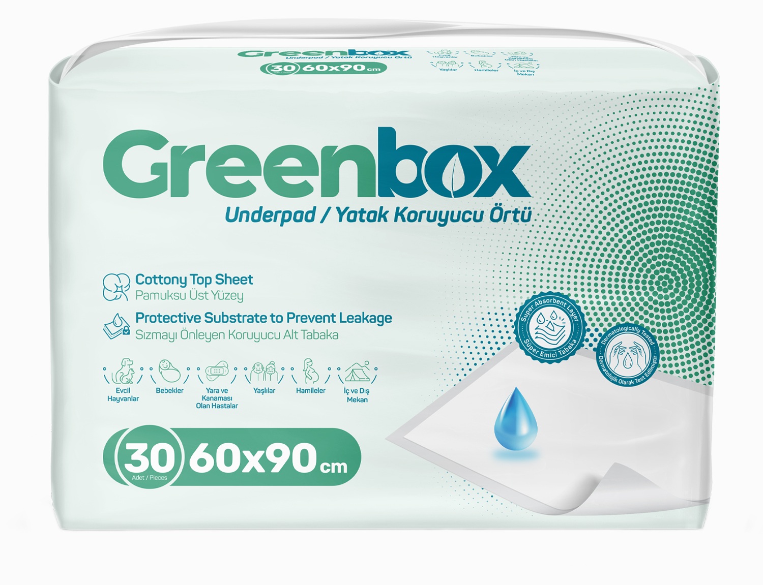 Greenbox 60*90 Yatak Örtüsü 30'lu