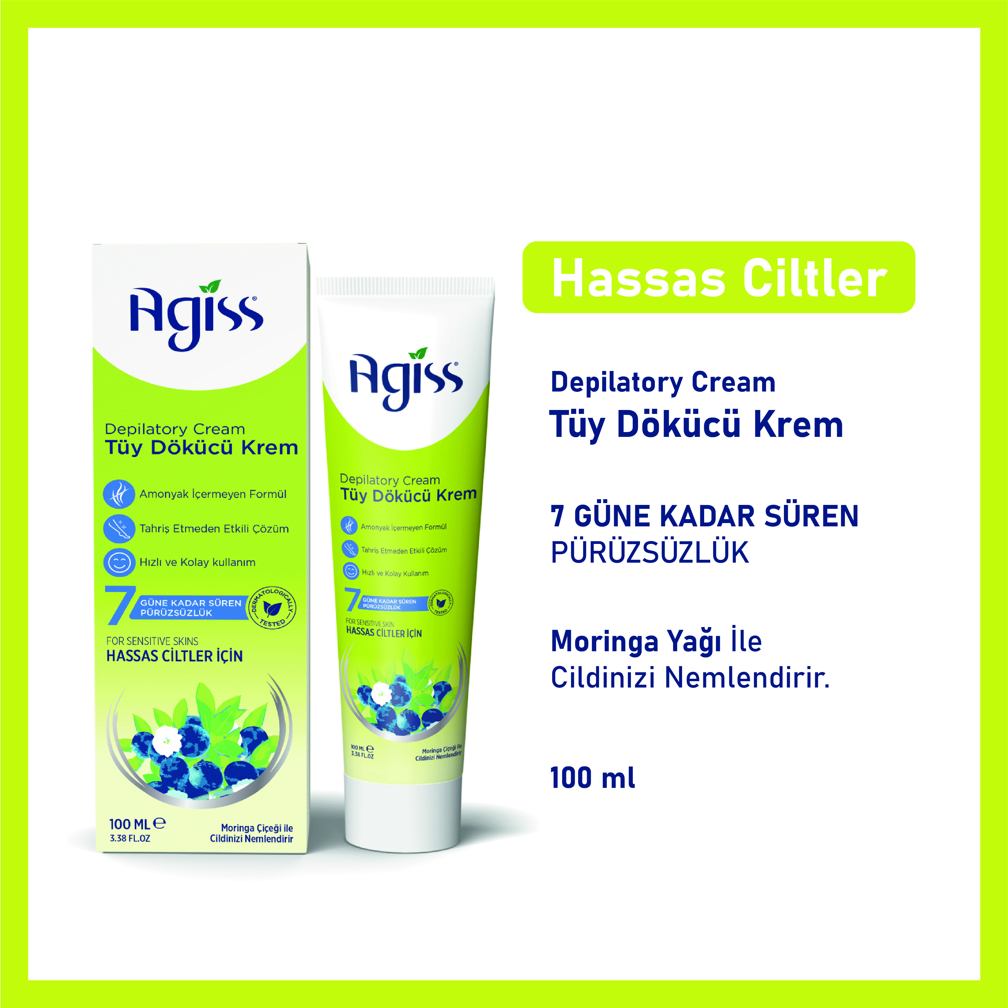 Agiss Tüy Dökücü Krem Hassas Ciltler 100 ml. görsel 2