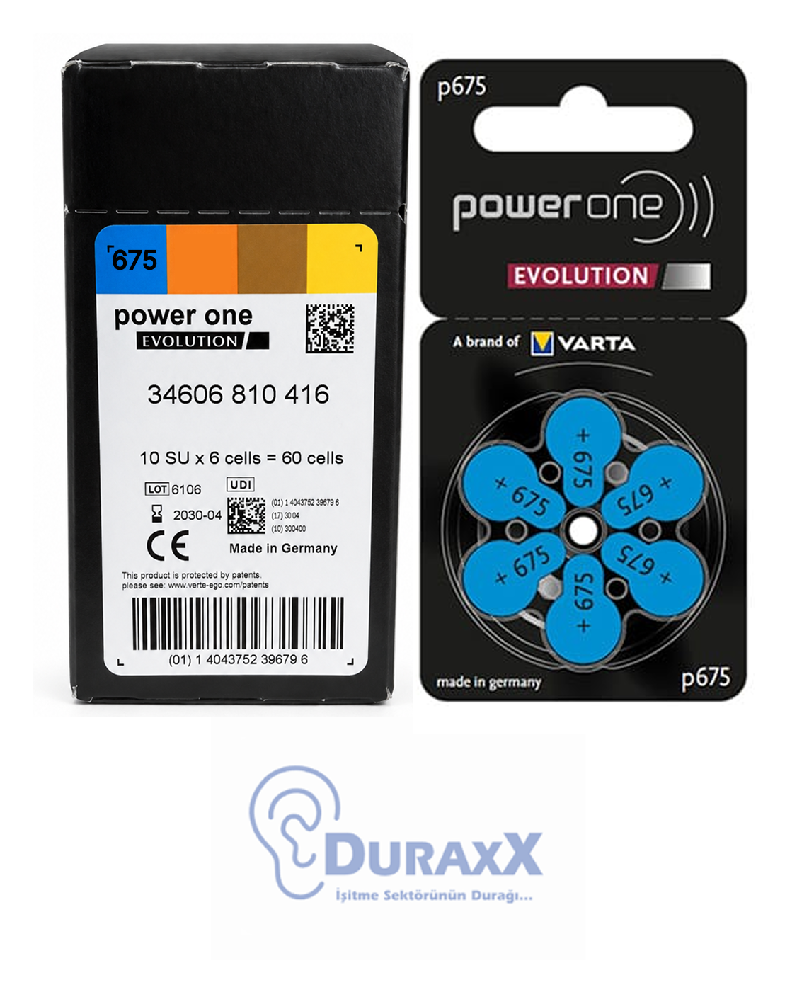 Powerone 675 Numara Kulaklık İşitme Cihazı Pili 6'Lı Kulak Pili