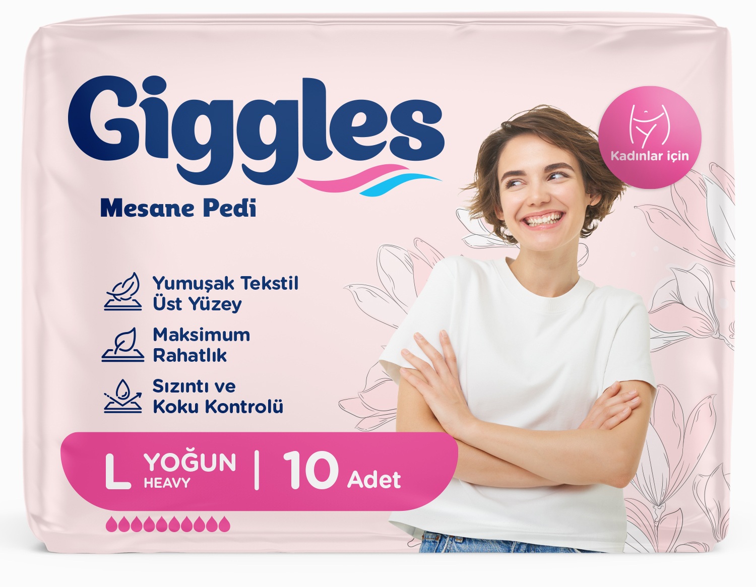 Giggles Kadın Mesane Pedi Large 10'lu