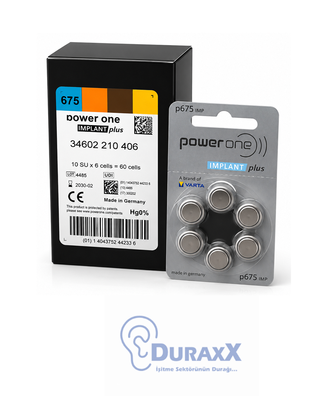 Powerone Implant Plus Koklear İmplant Pili (6'lı Paket)