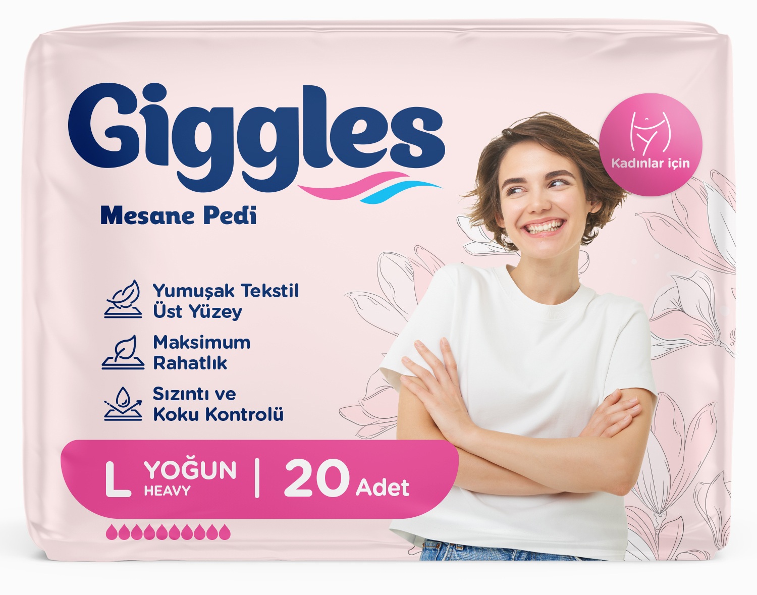 Giggles Kadın Mesane Pedi Large 20'li