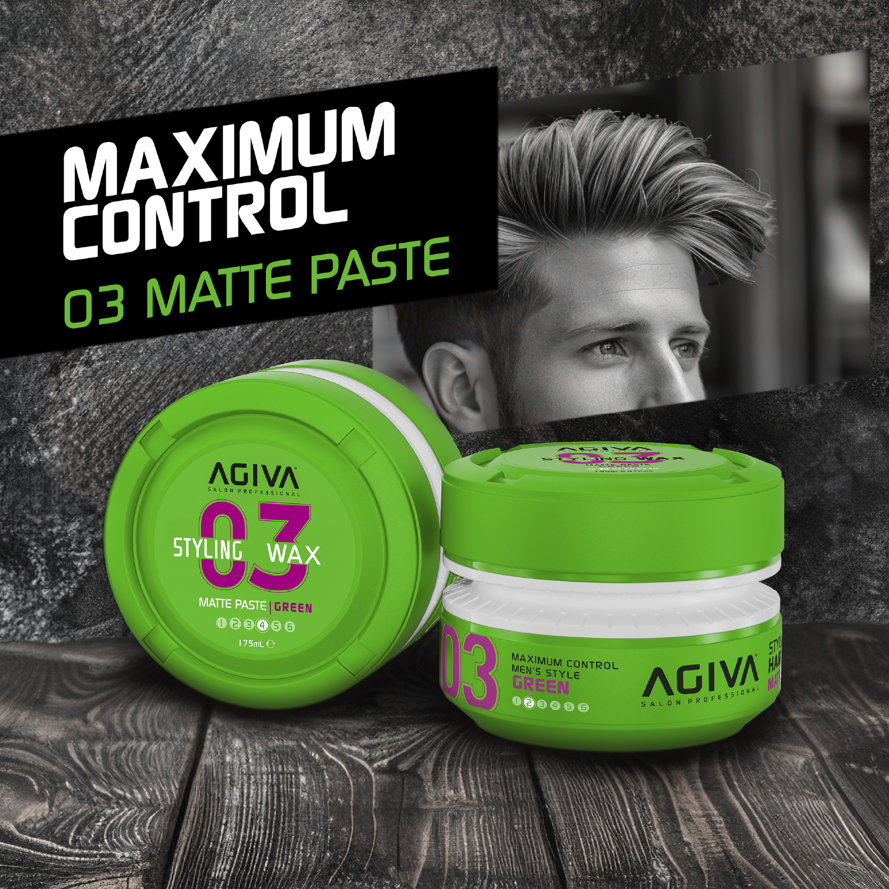 Agiva Hair Styling Aqua WAX MAT Yeşil 03 (155 ml.) görsel 3